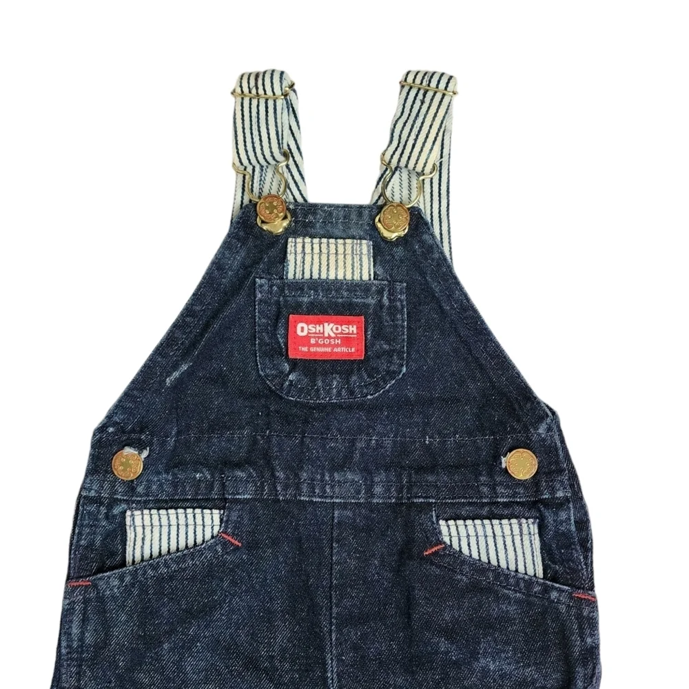OSHKOSH B'GOSH x VINTAGE Vestback made‎ in USA denim overalls Union Made 12M